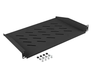 Poliță fixă 19" 1U / 483x315 mm, max. 25 kg, negru