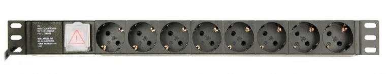 PDU GEMBIRD 1U pt. rack 19 inch, 8 prize Schuko, intrare IEC, max 10 A, on/off, 3 m, "EG-PDU-014-C14" (timbru verde 0.8 lei)