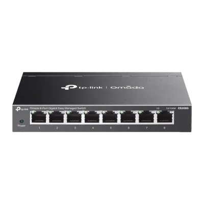 Omada 8-Port Gigabit Easy Managed Switch PORT: 8× Gigabit RJ45 Ports SPEC: Desktop Steel Case and Fanless FEATURE: Integration with Omada SDN Controller and Omada Cloud Essentials, Flow Control, Loopback Detection, Port Isolation, Port Mirroring, LAG,