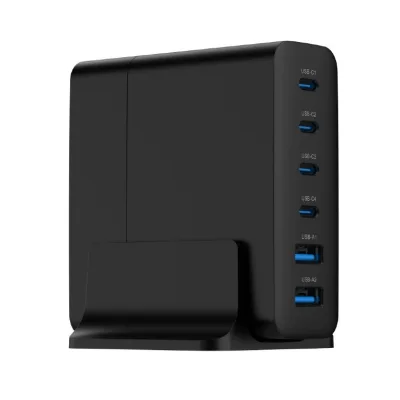 ALIMENTATOR retea 220V GEMBIRD, universal, 2 x USB-A + 4 x USB-C 3A , max. 75W PD GaN, protectie: scurtcircuit, supraincarcare, supratensiune, supraincalzire, cablu 1.5m, negru, "TA-UC-2A4C-PD75-01-BK" (timbru verde 0.03 lei)