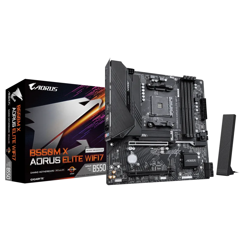 Placa de baza Gigabyte B550M X AORUS ELITE WIFI7, Socket AM4, DDR4, Micro-ATX