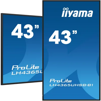 Ecran Profesional IPS LED iiyama ProLite 42.5" LH4365UHSB-B1, UHD (3840 x 2160), HDMI, DisplayPort, Boxe (Negru) "LH4365UHSB-B1" (timbru verde 7 lei)