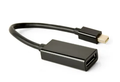 ADAPTOR video GEMBIRD, Mini-DisplayPort (T) la DisplayPort (M), rezolutie maxima 4K (3840 x 2160) la 30Hz, black, "A-mDPM-DPF4K-01" (timbru verde 0.08 lei)