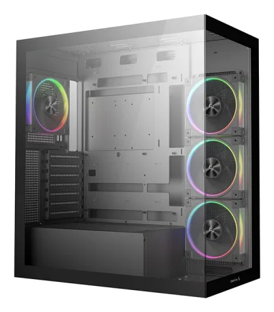 CARCASA gaming "CG580 4F V2", middle tower, ATX, fara sursa, sticla securizata, suporta 8xfan, inclus 4xfanx120mm, ARGB, negru, PSU shroud,7 sloturi expansiune, USB-C x 1, USB 3.0 x 2, audio+mic, "R-CG580-BKADA4-G-2" (timbru verde 0.32lei)