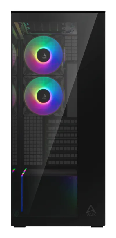 CARCASA Arctic "Xtender Mirror BK", mid tower, max 8xfan, 3xP14 ProR ARGB si 2xP12Pro ARGB instalate, PSU shroud 24 LED ARGB, USB-C x 1, USB 3.2 x 2, audio+mic, 7 sloturi expans, negru, "ACPCC00018A" (timbru verde 0.4lei)