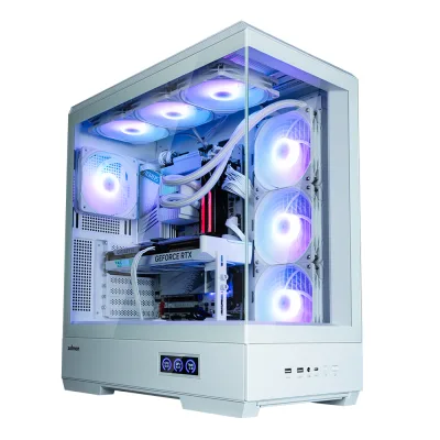 CARCASA Zalman "P50 DS", middle tower, gaming, fara sursa, suporta 10xfan, 4xfan inclus, PSU shroud, afisaj electronic, USB Type-C x 1, USB 3.1 gen1 x 2, audio+mic, 7 sloturi expansiune, alb, "P50 DS White" (timbru verde 0.32lei)