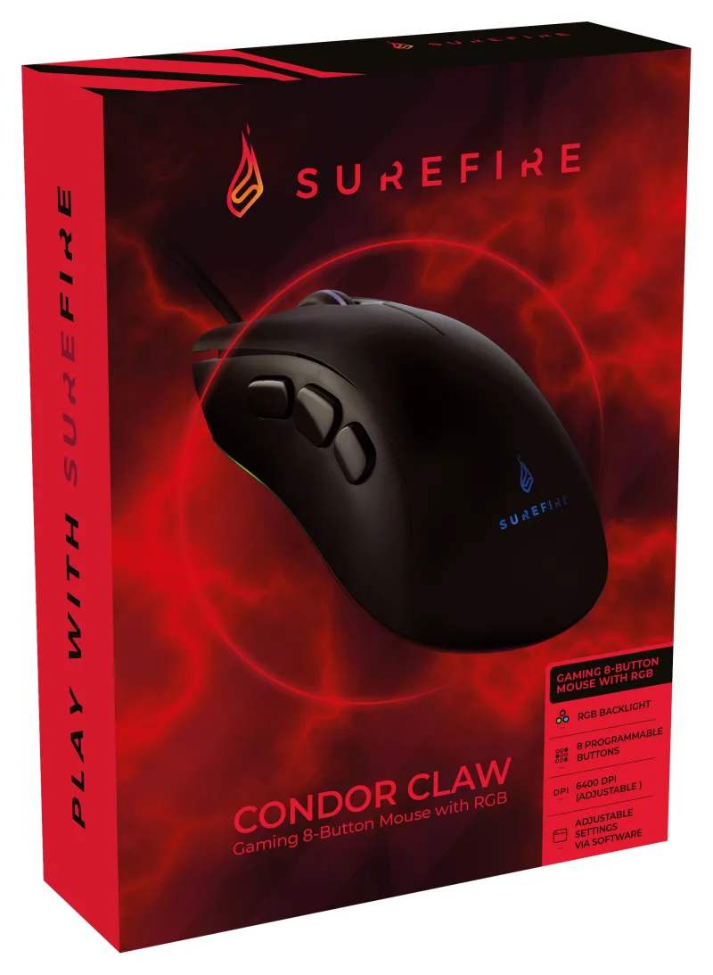MOUSE VERBATIM GAMING CONDOR CLAW RGB NEGRU "48816" (TIMBRU VERDE 0.18 LEI)