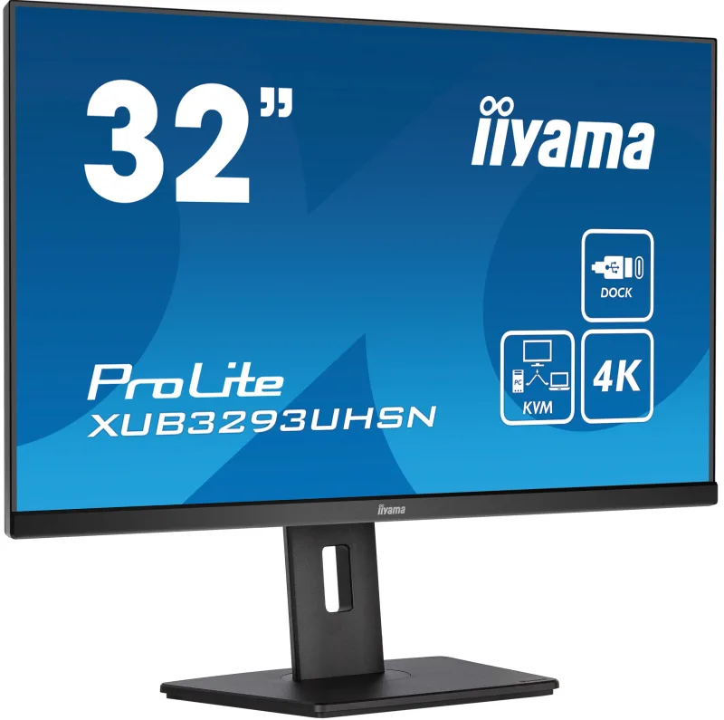 Iiyama ProLite XUB3293UHSN-B5LED monitor 32" (31.5" viewable) 3840 x 2160 4K @ 60 Hz IPS 350 cd/m2 1000:1 4 ms HDMI DisplayPort USB-C speakers matte black "XUB3293UHSN-B5" (timbru verde 7 lei)