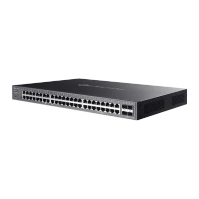 Omada 52-Port Gigabit Smart Switch with 32-Port PoE+ PORT: 48× Gigabit Ports (32×PoE+ and 16× Non-PoE), 4× Gigabit SFP Slots SPEC: 32× 802.3at/af, 230 W PoE Power, 1U 19-inch Rack-mountable Steel Case, Fanless FEATURE: Integration with Omada SDN