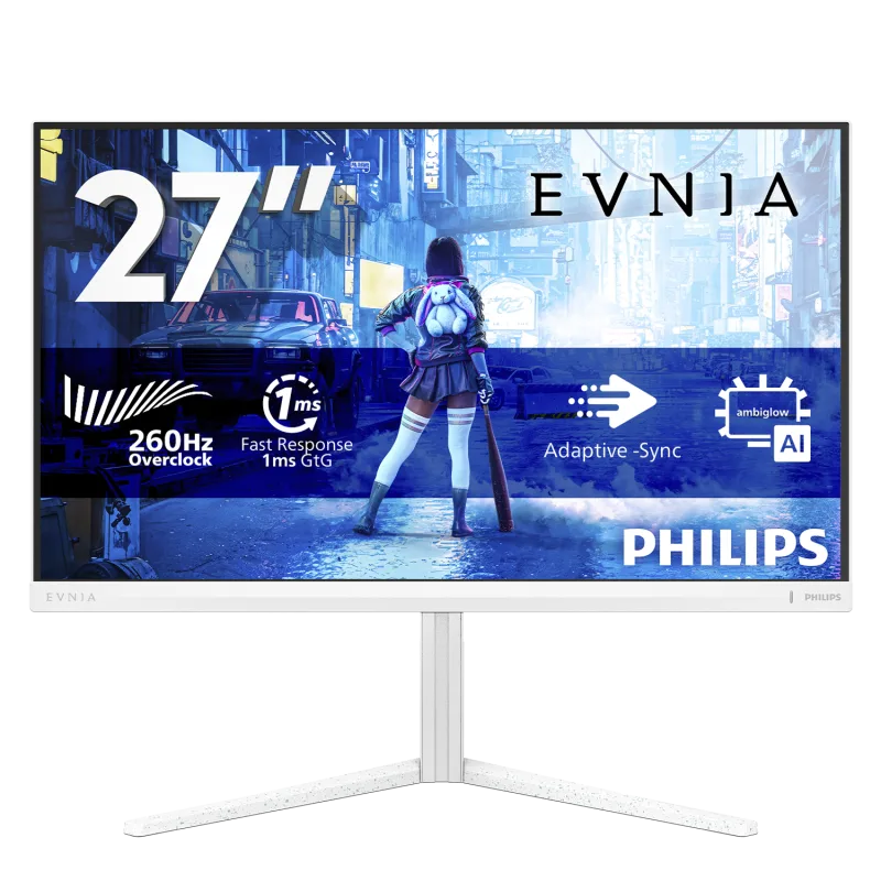 Monitor Gaming Philips Evnia 5000 27M2N5201P/00, 27", 1920 x 1080 pixeli, White, 3 ani Garantie
