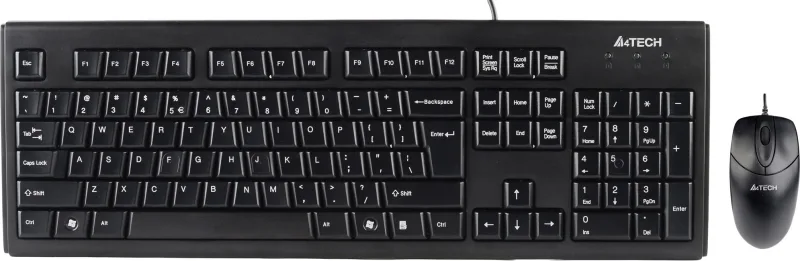 Kit TASTATURA si Mouse A4TECH, "KRS-83+OP-720", cu fir, 104 taste format standard, mouse 1000dpi, 3/1 butoane, negru, "KRS-8372-USB" (timbru verde 0.8 lei)