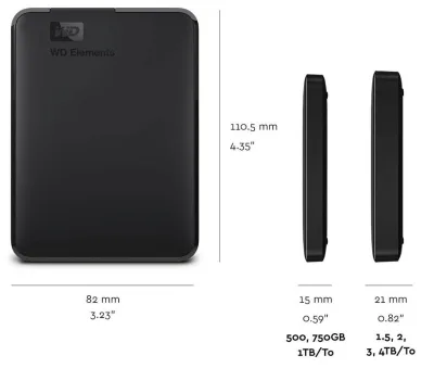 HDD Extern WD Elements Portable, 4TB, negru, USB 3.0