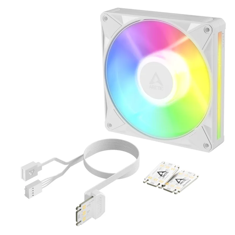 Ventilator Arctic "BioniX P14 A-RGB Wh", 140mm, 450 - 3000 RPM, FDB, 76 cfm, 4-Pin PWM | 3-pin ARGB, alb, "ACFAN00340A" (timbru verde 0.18lei)