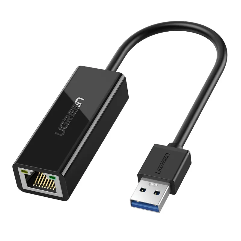 ADAPTOR RETEA Ugreen, "CR111" USB to RJ-45 Gigabit LAN Adapter, LED, negru "20256" (timbru verde 0.18 lei) - 6957303822560
