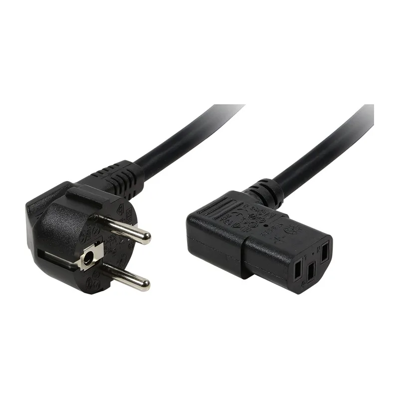 Cablu alimentare, Schuko-C13, black, 2,00m, conector 90 grade, LogiLink "CP103" (timbru verde 0.8 lei)