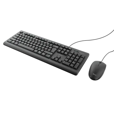Kit Wired tastatura si mouse Trust Primo, negru