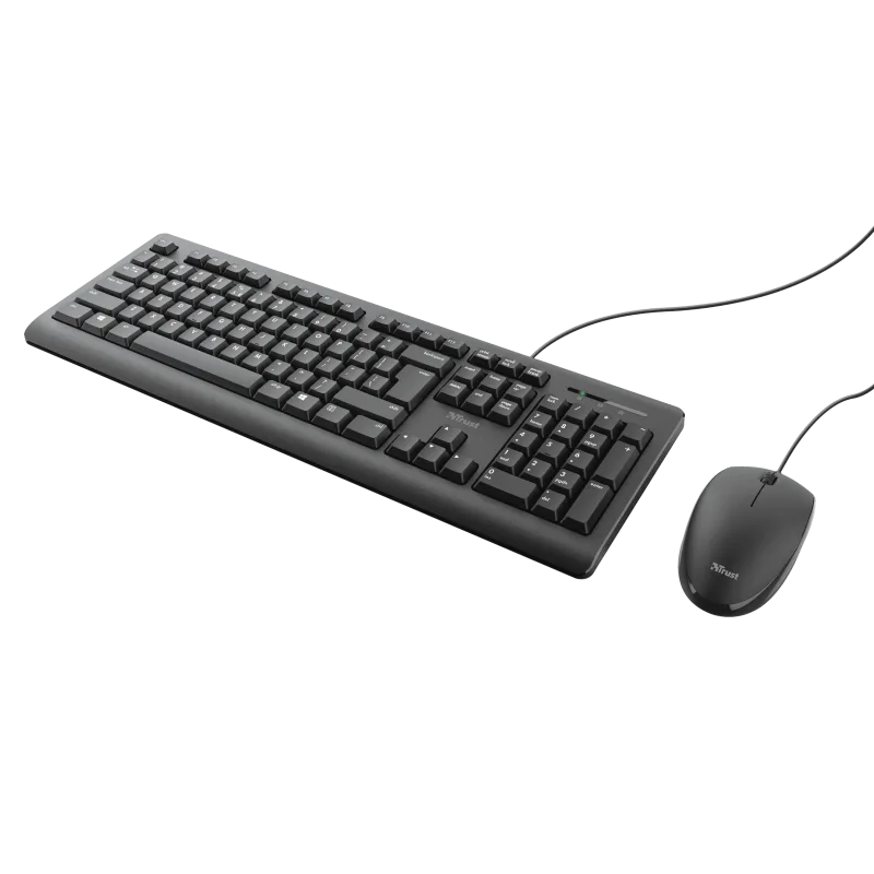 Kit Wired tastatura si mouse Trust Primo, negru