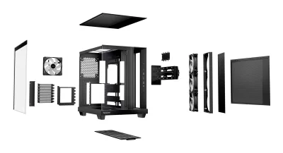 CARCASA be quiet "Light Base 500 LX Black", middle tower, gaming, fara sursa, suporta 10xfan, 4xfan inclus, , USB Type-C x 1, USBx2, audio+mic, 7 sloturi expansiune, negru, "BGW85" (timbru verde 0.32lei)