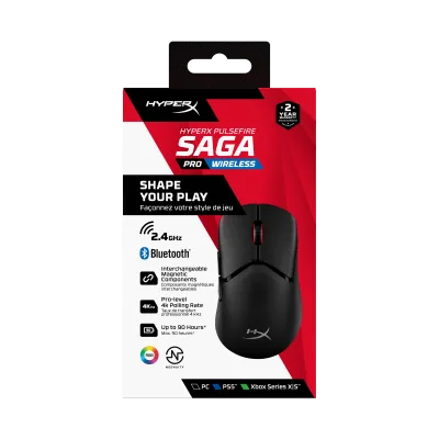 Mouse Gaming Wireless HyperX Pulsefire Saga Pro, 3200 dpi, Negru