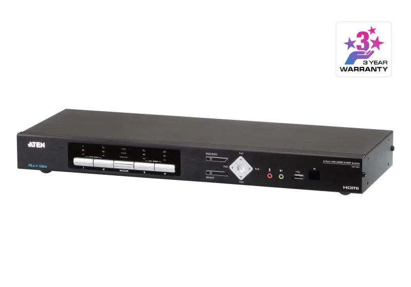 4-Port USB HDMI Multi-View KVMP Switch "CM1284-AT-G" (timbru verde 2 lei)