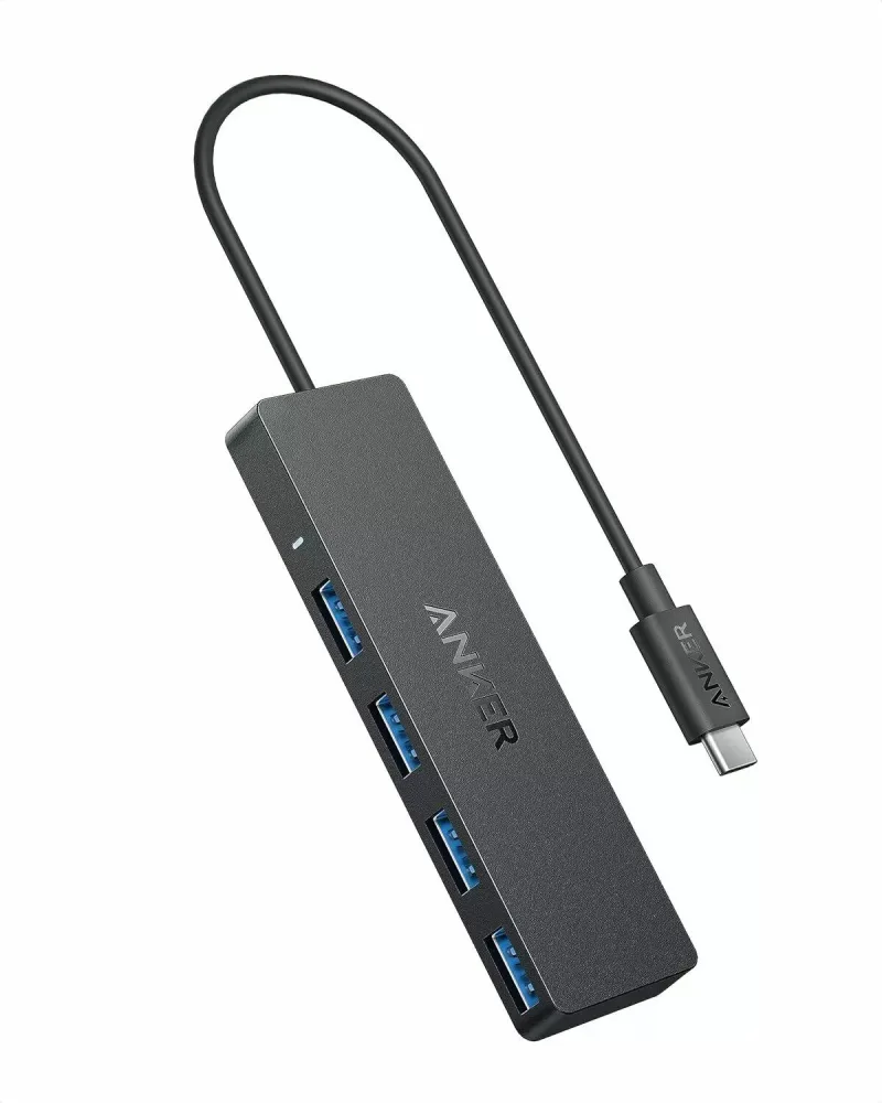 HUB Anker, 4-in-1, USB 3.0 x 4 porturi, incarcare prin USB Type-C, viteza 5 Gbps, conectare prin USB-C, negru, "A8309G11" (timbru verde 0.18 lei - 0194644177737