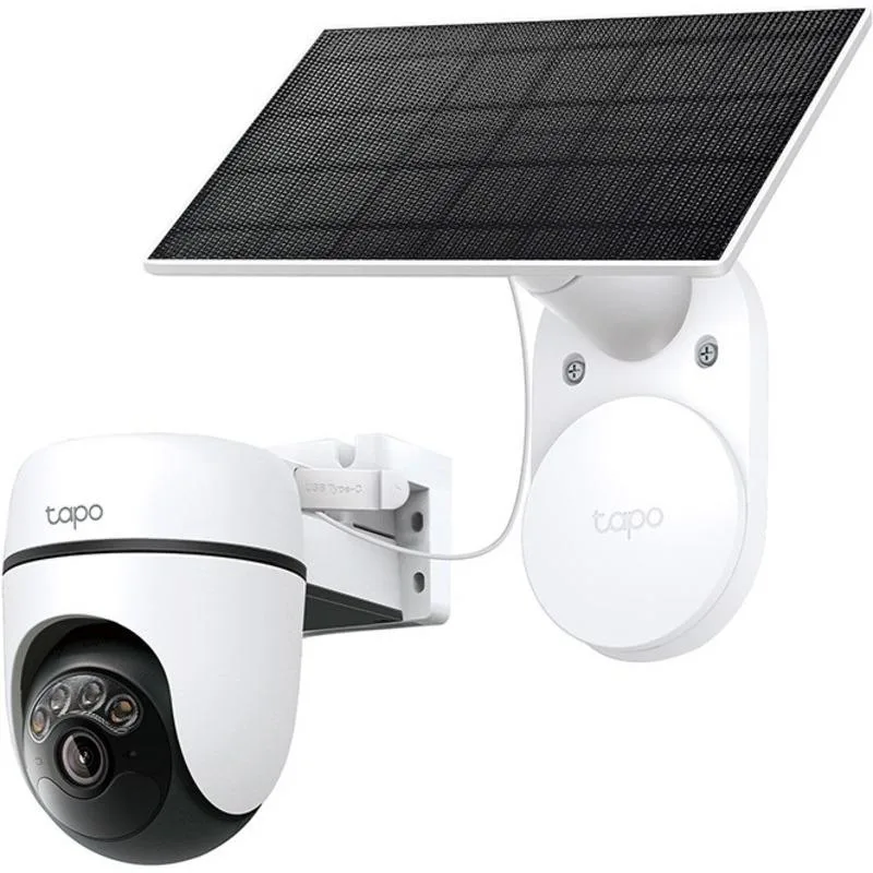 Solar-Powered Pan/Tilt Security Camera Kit SPEC:2K 3MP(2304×1296), 2.4 GHz, 6700mAh rechargeable lithium-ion battery,  Solar panel (5.2V, 2.5W) FEATURE: Pan/Tilt,  Non-Stop Power, Smart Detection and Notifications (motion, people), Color Night Vision,