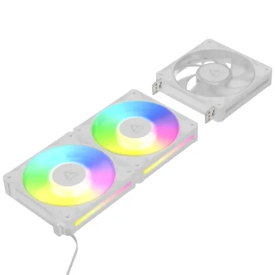 Set 3 ventilatoare Arctic "BioniX P12 A-RGB Wh", 120mm, 450 - 3000 RPM, FDB, 76 cfm, 4-Pin PWM | 3-pin ARGB, alb, "ACFAN00338A" (timbru verde 0.54lei)