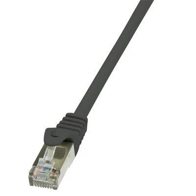 PATCH CORD FTP LOGILINK Cat5e, cupru-aluminiu, 0.5 m, negru, AWG26, ecranat "CP1023S" (timbru verde 0.08 lei)