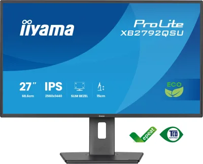 Iiyama ProLite XB2792QSU-B1 LED monitor 27" 1920x1080 Full HD (1080p) 120 Hz IPS 350 cd 1500, 3 ms HDMI DP speakers black "XB2792QSU-B1" (timbru verde 7 lei)