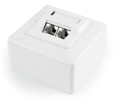 PRIZA RJ-45 aplicabila cu 2 iesiri GEMBIRD pt. cablu STP, Cat6, Keystone (LSA) x 2 | RJ-45 (M) x 2, plastic, 1 buc, "MWS-2S6-01"