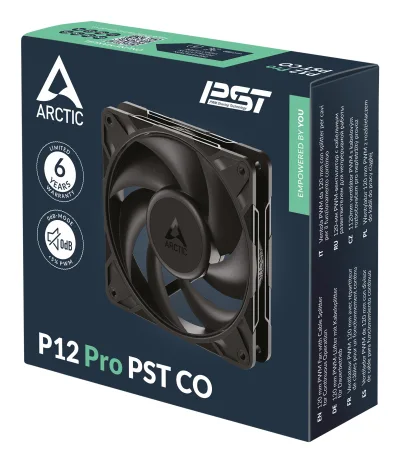 Ventilator Arctic "P12 Pro PST CO", 120mm, 600 - 3000 RPM, Dual Ball Bearing, 77 cfm, 4-Pin Fan Plug + 4-Pin Socket, lungime cablu 400 mm + 80 mm Daisy-Chain, negru, "ACFAN00312A" (timbru verde 0.18lei) - 4895265000140