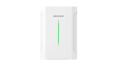 Receptor wireless Hikvision DS-PR501-HWE, frecventa de operare  868MHz, comunicare wireless bidirectionala, accepta 32 detectori wireless, 12 sirene wireless, 8 tastaturi/cititoare wireless, 64 telecomenzi wireless, distanta de comunicare 1600m in camp