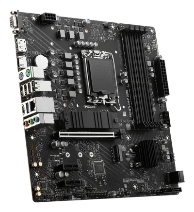 MSI PRO B760M-P DDR4, mATX, Socket 1700, Dual Channel DDR4, 1x PCIe x16 slots, 2x M.2 slots, 1x HDMI, 1x DP, 1x VGA, 1x USB 3.2 Gen 2 Type-C, 1x USB 3.2 Gen 1, 4x USB 2.0, 7.1 HD Audio, 3Y "PRO_B760M-P_DDR4"
