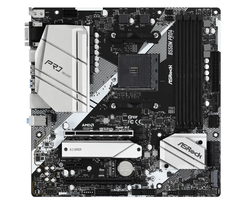 PLACA de BAZA Asrock "B550M PRO4", skt AM4, mATX, AMD B550, 4 x DDR4, max. 128 GB, 6 x SATA, 2 x M.2, 7.1, "B550M PRO4"