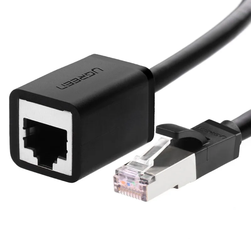 PATCH CORD F/UTP prelungitor Ugreen Cat6, "NW112", fire din cupru, RJ-45 (T) la RJ-45 (M), viteza maxima 1 Gbps, 2m, negru "11281" (timbru verde 0.08 lei) - 6957303882816