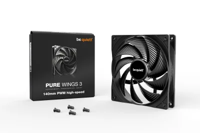 Ventilator be quiet! "PURE WINGS 3"140mm 1800 rpm, Rifle bearing, 4-pin PWM, , "BL109" (timbru verde 0.18 lei)