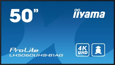 IIYAMA LFD LH5060UHS-B1AG 50" 4K UHD professional digital signage 3840x2160 16:9 500 cd/m2 1200:1 8ms Android 11 OS, iiSignage2, FailOver, EShare landscape, portrait "LH5060UHS-B1AG" (timbru verde 7 lei)