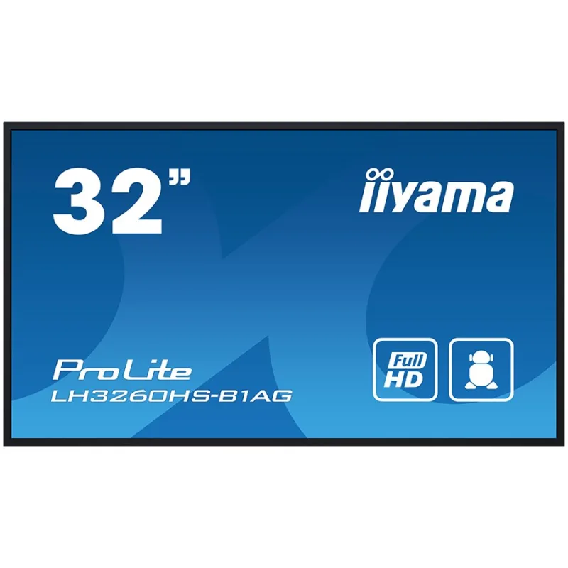 IIYAMA Monitor LED LH3260HS-B1AG 32" Full HD professional digital signage display  VA FHD/60Hz 500 cd/m2 8ms Android 11 OS, FailOver, EShare landscape, portrait "LH3260HS-B1AG" (timbru verde 7 lei)