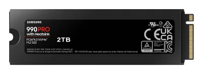SSD Samsung PCIE G4 M.2 NVME 2TB W/HS/990 PRO "MZ-V9P2T0GW"