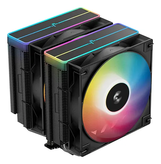 COOLER DeepCool "AG620 BK ARGB V2" skt. Intel si AMD, racire cu aer, vent. 2 x 120mm, 300 - 1950 rpm, 6 heatpipes, inaltime 161mm, RGB adresabil,"R-AG620-BKAMMN-GJD"  (timbru verde 0.8 lei)