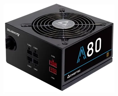 SURSA Chieftec A-80 750 W, semi-modulara, certificare 80 Plus Bronze - compatibila, ventilator 120 mm x 1, PCI-E 6+2 pin x 2, SATA x 6, "CTG-750C" (timbru verde 2 lei)