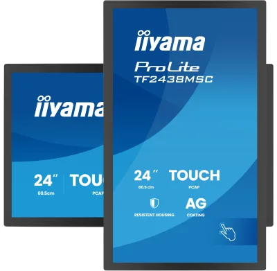 IIYAMA Monitor LED TF2438MSC-B2 24" DeepContrast PCAP 10-point Open Frame touchscreen monitor with robust metal housing for demanding environments "TF2438MSC-B2" (timbru verde 7 lei)