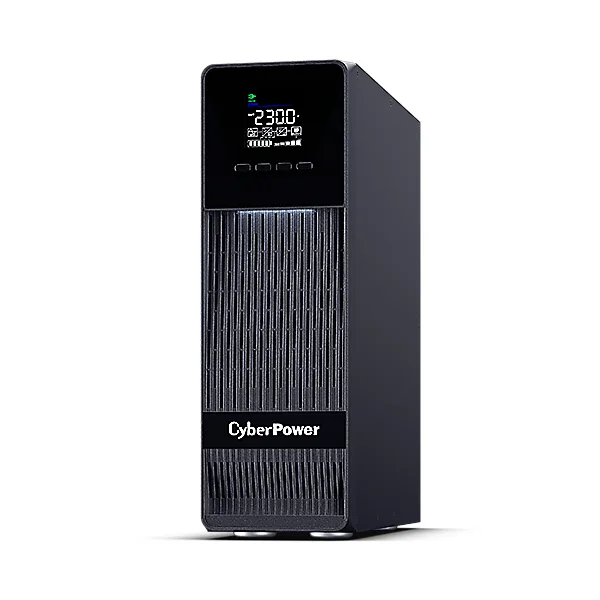 UPS CYBER POWER Online dubla conversie cu Sinusoida Pura, slim tower, 2000VA 1800W, 2xIEC C13 2xSchuko, 4x 12V/9Ah, USB,RS232, Slot SNMP, GreenP, seria OLS, "OLS2KECR" (timbru verde 11 lei)