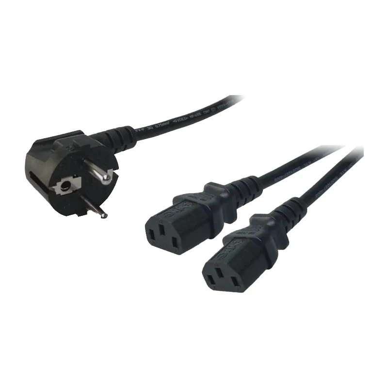 CABLU alimentare LOGILINK 1.7m, intrare Schuko, iesire 2 x C13, 10A, testat VDE, black, "CP101" (timbru verde 0.8 lei)