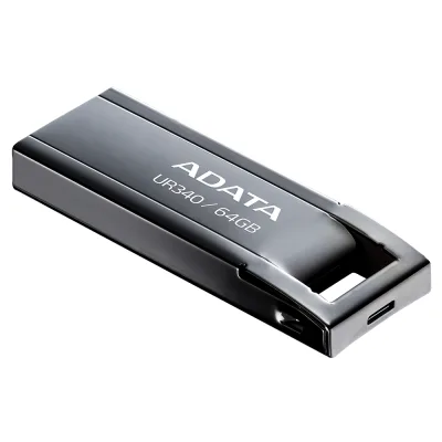 MEMORIE USB 3.2 ADATA UR340 64GB BLACK METALIC "AROY-UR340-64GBK" (timbru verde 0.03 lei)