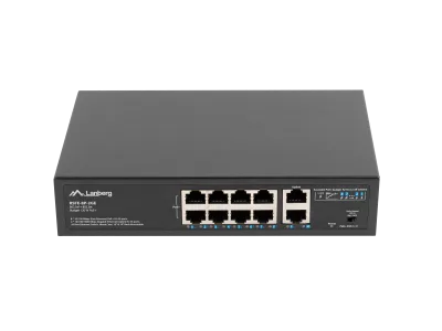 Switch Lanberg Gigabit Ethernet, 120W "RSFE-8P-2GE-120" (timbru verde 2 lei)