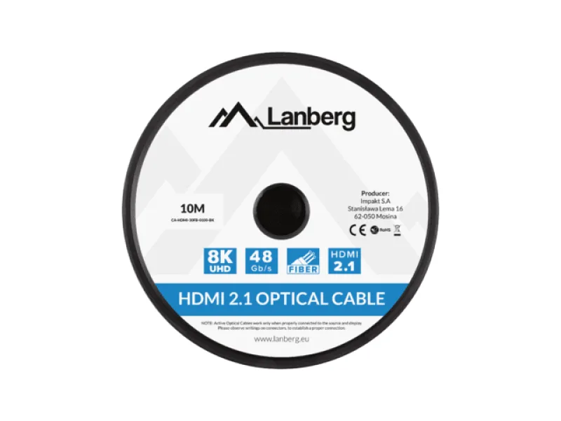Cablu HDMI M/M v2.1 10 m optic negru AOC