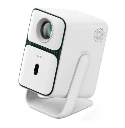Videoproiector Portabil, Wanbo T2 Ultra, Android TV 11, 500 ANSI, Rezolutie nativa 1080P, Suport rotativ la 120°, Focus automat si corectie trapezoidala, Evitarea obstacolelor, Dimensiune de proiectie 45-140', WiFi dual-band, Difuzor 2*5W