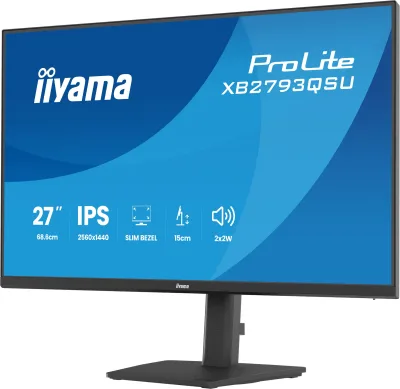 IIYAMA Monitor LED XB2793QSU-B1 27" 2560 x 1440 75Hz IPS 350cd 1ms HDMI DP USB HUB height, swivel, tilt, pivot Pro "XB2793QSU-B1" (timbru verde 7 lei)