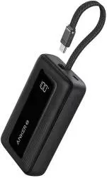 POWER BANK Anker "Zolo" 20.000 mAh, 30W cablu USB-C incorporat, 1 x USB-C, 1 x USB-A, afisaj LED, 350g, negru, "A1689H11" (timbru verde 0.98 lei) - 0194644200442